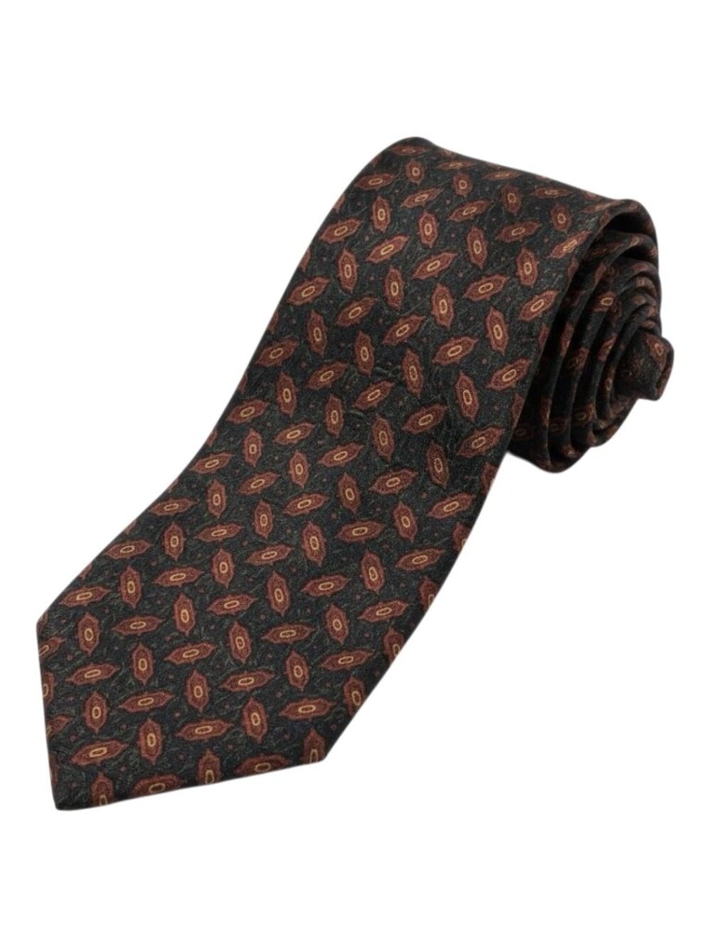 Vintage 90s Calvin Klein Mens Silk Tie Navy Red Geometric USA Wide Classic